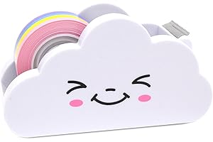 Mritrit Tischabroller Klebeband Klebebandspender Cute Klebebandabroller und Regenbogen Klebebandrolle Klebeband Abroller in Form von Wolke Büroartikel, Kleine Tape Dispenser für Schule, Zuhause, Büro