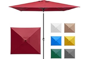 paramondo interpara Sonnenschirm quadratisch 3 x 3m weinrot + Gestell anthrazit, Hochwertiger Gartenschirm Marktschirm knickbar, Stabiler Terrasse Balkon Sonnenschirm eckig mit Kurbel