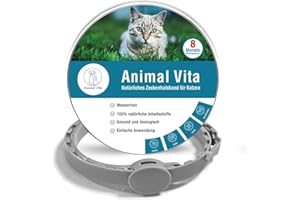 Animal Vita® Katzen Zeckenhalsband [100% natürliche Inhaltsstoffe] - effektiver Schutz vor Ungeziefer - Flohhalsband, wasserfest, zuverlässiger Schutz vor Zecken und Ungeziefern