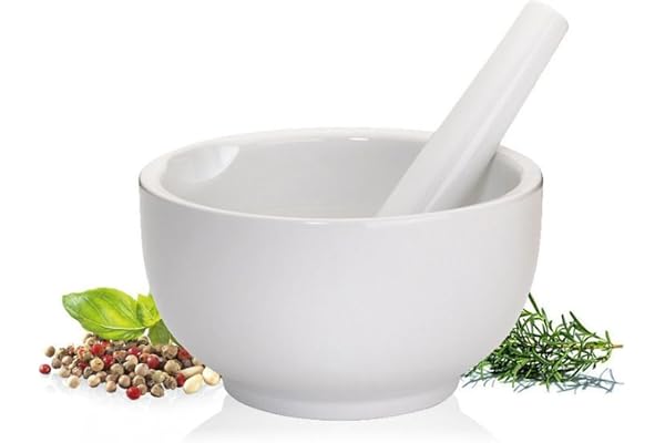 Küchenprofi 1006738207 Porslin Mortel, 7 cm Hög | Friktionsskål av porslin, för kryddblandningar, pasta och pesto, livsmedels