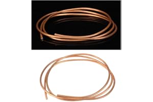 PLYISTY Tuyau en cuivre, souple T2 en cuivre ID 4 mm de diamètre intérieur 6 mm de diamètre extérieur, 2 m de longueur, 1 mm d'épaisseur pour le refroidissement, tube de cuivre à l'état souple