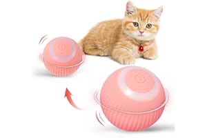 NEOVSUNY Giochi Interattivi per Gatti, Palla Giocattolo per Cani Elettrica, Pallina Gatto Automatica, Giochi per Gatti in Casa con Luci a LED Ricaricabile USB Rotante Automatico per Gatto e Cucciolo