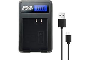 KWTOUL LP-E10 Ladegerät, Ladegerät mit LCD-Display, USB-Ladeanschluss, kompatibel mit Canon EOS Rebel T3 T5 T6 T7 EOS Kiss X50 X70 X80 EOS 1100D 1200D 1300D 1500D 2000D 3000D 4000D