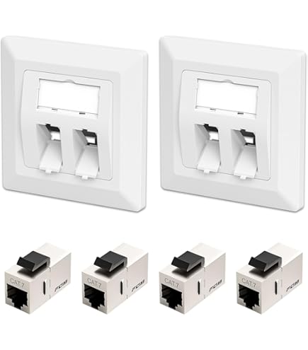 Keystone Aufputzgehäuse IP44 Datendose 2xRJ45 Leergehäuse Outdoor AP Vorderseite Kabel