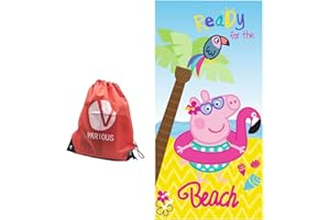 VARIOUS Toalla de Playa Inantil para Niños Peppa Pig Toalla de Playa para niños de Microfibra con Licencia Oficial Disney