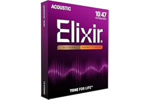 Elixir® 11152 Saiten 80/20 Bronze 12-saiter Akustik-Gitarrensaiten mit NANOWEB® Beschichtung, Light (.010-.047)