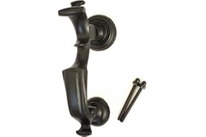 Castelion® Black Cast Iron Doctors Door Knocker | High Quality | Traditional Door Knocker for Front Door (8" / 20cm) | Home Accessories
