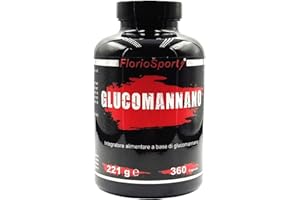 Glucomannano Forte 360 Capsule da 500mg FlorioSport Integratore Pura Fibra Vegetale della Radice Konjac per favorire il senso di sazietà