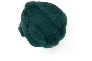 Kondoos Gefärbtes Wollvlies, wool roving, 225 gr. beste Qualitätsnaturwolle zum Nadelfilzen, Nassfilzen, Filzwolle Trockenfilzen, Spinnen und für Kunsthandwerkliches geeignet. (englisch grün, 8oz)