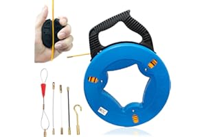 ‎TECHFECTION Einziehband Kabeleinziehhilfe 30m Kabeleinziehband Fiberglas Kabel Bandspulen Reel Zugdraht mit Kunststoffgehäuse und Handgriff Einziehfeder Einzugshilfe Kabel Werkzeug für Elektriker Kabelverlegung
