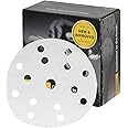 Mirka Basecut White Hook and Loop Hook It 150mm 6 Inch Sanding Discs - Box 50 Abrasive P60 Grit Automotive Refinishing Sandpaper Sanding Discs 15 Hole Vacuum Dust Extraction System