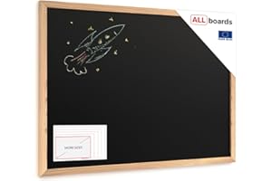 ‎ALLBOARDS ALLboards Schwarze Kreidetafel 70x50cm mit ECO-Holzrahmen, abwischbare Tafel für Restaurant, Menüboard