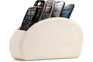 Londo Range Télécommandes à 5 Compartiments - DVD, Blu-Ray, TV, Chaîne Hi-FI, Roku ou Apple TV - Cuir avec Doublure Suédée - Faible Encombrement pour Séjour ou Chambre