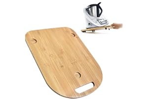 LHOEST Tabla deslizante para Thermomix TM5 TM6, tabla de ruedas para Thermomix TM6 TM5, accesorio para Thermomix, tabla deslizante con ruedas, tabla deslizante de madera para tabla Thermomix con