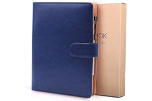 BESTOO Notizbuch A5 Leder Filofax Nachfüllbare Tagebuch Executive Konferenzmappe 6 Ring-buch 200 Dicke Seiten, Geschenk für Männer und Frauen