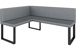 ‎FURNISTAR Eckbank Akiko Metal - Eckbankgruppe für Ihrem Esszimmer, Küche modern, Sitzecke, Essecke. Perfekt für Küche, Büro und Rezeption. Solide und Starke Verarbeitung. (Soft 29, 128x168cm Links)