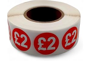 MY SHOPFITTINGS Price Stickers - 1000 Stickers - 25mm Red Self Adhesive Sticky Labels Rolls £2