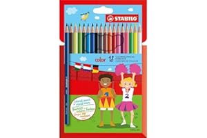 STABILO color - Matita colorata - Astuccio da 18 (15 base + 3 fluo) - Colori assortiti