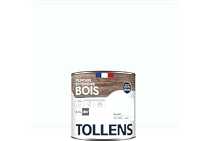 Tollens - Peinture extérieure bois 2 en 1 - Ultra Résistante - Finition Satin - Laque Riche en Résine - Pour Toute Boiserie Extérieure - Sans Sous-Couche - Blanc - 0,5L = 8m2