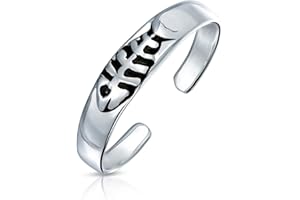 BLING JEWELRY Personalized Nautical Aloha Tropical Vacation Hawaiian Waves, Dolphin, Sea life, Clam Shell, Fish Bone, Crab Midi Toe Ring For Women Teen Polished .925 Silver Sterling Adjustable Customizable