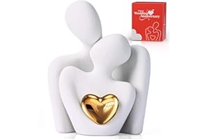 XMGZQ Regali di Coppia,Coppia di Innamorati Statua,Statua Decorativa da Interno per Coppie,Soprammobili Moderni per Casa - Scultura d'Amore,Regalo Anniversario Matrimonio Figure,Romantico Scultura