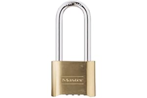 Master Lock 175EURDLH Zertifiziertes Zahlenschloss mit massivem Gehäuse und Langem Bügel, Gold, 10,7 x 5,1 x 2,4 cm