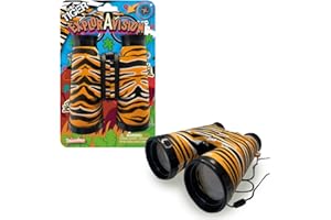 ExplorAvision - Tiger Binocular from Deluxebase. Safari Portable and Compact Binoculars for Kids. Educational Animal Explorer for Outdoor Adventure and Play.