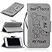 Produktbild Nancen Apple iphone 7 (4,7 Zoll) Hülle, [Bär - Don't Touch My Phone] Serie Weich Leder Handyhülle Tasche Wallet Flip Case Book Cover Etui, Niedlich Bär Muster Design Ledertasche Lederhülle Schutzhülle mit Standfunktion Brieftasche und Kartenfächer