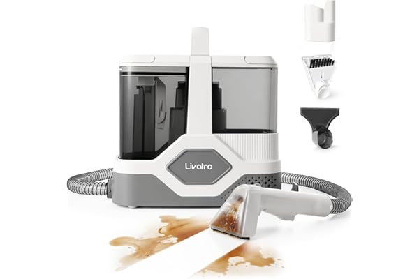 Livatro Shampouineuse Nettoyeur Canapé Tissu, 600W 16KPa Injecteur Extracteur, Fonction Autonettoyante, Réservoir 2,3 L, Compact et Portable, Shampouineuse Canape pour Tapis, Moquettes, Meubles, Auto