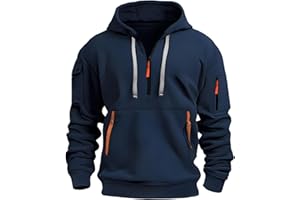 LBL LEADING THE BETTER LIFE LBL Men's Hoodies Casual Pullover Hooded Sweatshirt Long Sleeve Quarter Zip Hoody Tops With Kangaroo Pocket