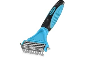 Morpilot® Brosse de toilettage pour chien, peigne à démêler chat – 23 + 12 dents double face sous-poil, réduit efficacement la perte poils jusqu'à 90%