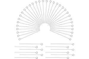 Zovator Stainless Steel Head Pins - 300pcs Silver 2mm Hole Metal Eye Pins for Jewelry Making, Earrings, Necklaces, Bracelets & Crafting