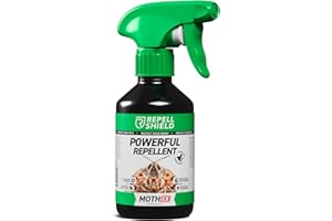 RepellShield Moth Repellent for Wardrobes Spray - 250ml - Protect Clothing & Carpets - Natural Cedar Oil Formula, Family & Pet-Safe, Non-Toxic & Effective Moth Treatment for Home, Furniture & Bedrooms