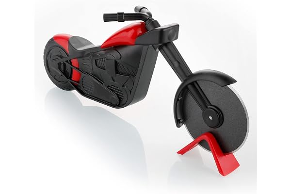 Roulette à pizza design moto avec roues en acier inoxydable antiadhésives