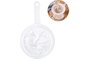 CICIING Mesh Strainer, 400 Mesh Kitchen Sieve Plastic Household Sieve Fine with Handle Hook, Food Filter for Juice, Soy Milk, Coffee
