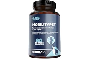 Suprapet MobilityPet Cani e Gatti - Supporto per Ossa e Cartilagini - Con Boswelia Glucosammina, Condroitina, MSM, Artiglio, Vitamina C (90 compresse)