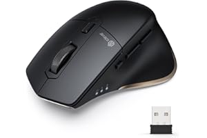 iClever Mouse wireless Bluetooth, doppia modalità ricaricabile(Bluetooth 5.0 e wireless 2.4G), 7 Pulsanti con 5 DPI Regolabili per PC, Laptop, Tablet, MacBook