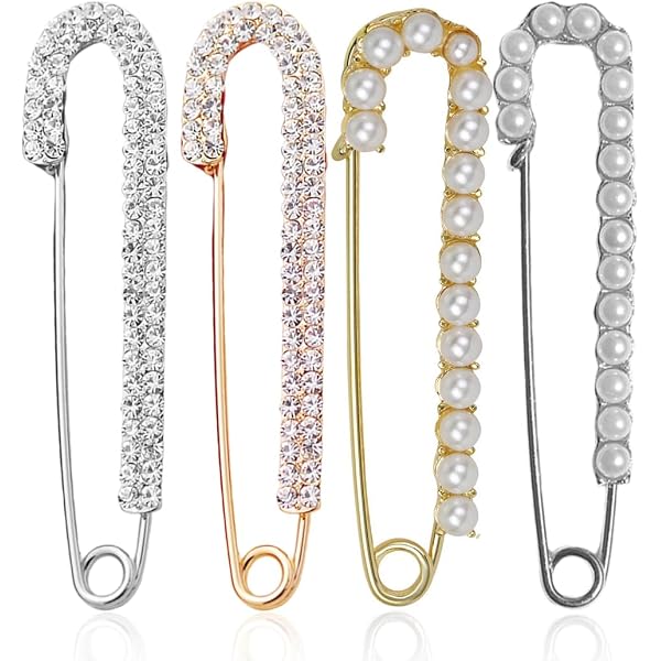 Doppia spilla di strass a clip e perline / gancio chiusura a clip per giacca, gilet, borsa, pelletteria - Italia