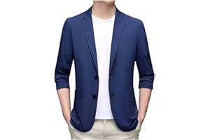 SKOTO Veste d'été respirante pour homme - Veste de costume pour homme - Couleur unie - Veste de sport - Veste de loisirs - Cardigan - Avec bouton - Coupe droite - Veste blazer sportive - Tenue de loisirs