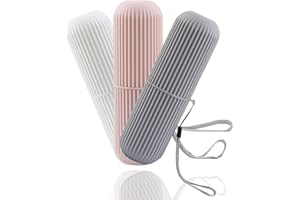 TAIHE Porta Spazzolino da Viaggio, Set di 3 spazzolini da denti, in plastica, per viaggi, campeggio, viaggi d'affari, uso quotidiano, multicolore, Astuccio per spazzolino e dentifricio