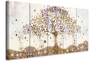murando Quadro Acustico Gustav Klimt 5 pezzi schiuma acustica Quadri Moderni Grandi - Camera da Letto Matrimoniale - Stampa su Tela - Pannelli Fonoassorbenti Decorativi - Fonoassorbente