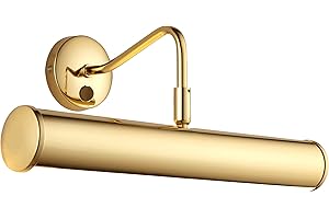 LIGHTS4LIVING Traditional Style Adjustable Swan Neck Picture Light Lighting (Polished Brass, 35cm)