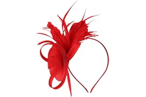 LONGRA Fascinator Hat for Women, Wedding Headbands Ladies Holiday Races Flower Mesh Ribbon Feathers Hairclips for Girls Fascinators for Weddings Hat Headwear Evening Tea Party Cocktail Prom Ladie