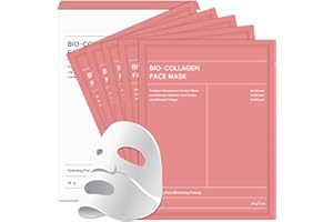 HONEXCESNG Maschera Collagene Viso, Bio Collagen Real Deep Mask - 5 Pezzi - Idratazione Profonda & Effetto Lifting | Pelle Luminosa e Compatta per Tutti i Tipi di Pelle