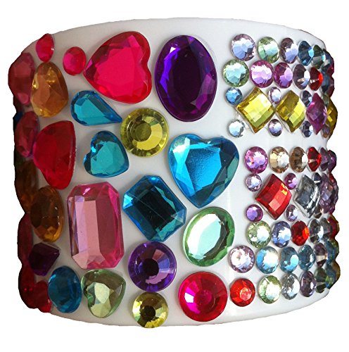 129 Stück verschiedene glitzernde Strasssteine selbstklebend bunt basteln Sticker Gltzersteine Schmucksteine Strass Steine Mischung Herz Rund Quadratisch Tropfen zum Verzieren von CRYSTAL KING - 4