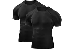 Towintec Maglietta a Compressione da Uomo, Allenamento Sport Maniche Corte Cool Dry Traspirante Asciugatura Rapida Maglia a Manica Corta per Correre Jogging Fitness Palestra