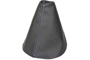 The Tuning-Shop for Citroen NEMO 2009-2016 Gear Stick Gaiter Black Genuine Leather Blue Stitching