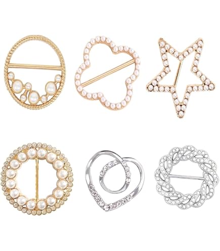 4 Clips Métalliques Strass Pour Femme - Boucles Pour écharpe, T-shirt, Robes (argenté)