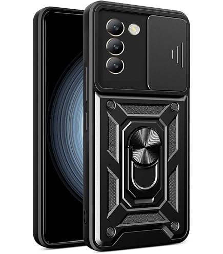 SEAHAI Schutzhülle Für Vivo V40 SE 5G – Militärisch Stoßfest, Mit Ständer, PC+TPU (Schwarz)