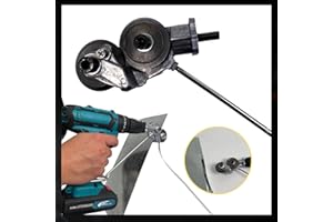 Pumpumly Electric Drill Plate - Metal Nibbler Drill Attachment, 2022 Hot Multipurpose Electric Drill Shears Cutter, 360° Cutting Head Sheet Safe for Straight Curve and Circle Metal Cutting, Black